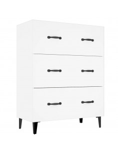 Credenza Bianca 69,5x34x90 cm in Legno Multistrato 2