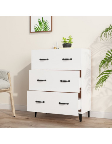 Credenza Bianca 69,5x34x90 cm in Legno Multistrato