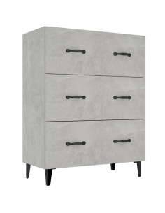 Credenza Grigio Cemento 69,5x34x90 cm in Legno Multistrato 2