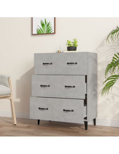 Credenza Grigio Cemento 69,5x34x90 cm in Legno Multistrato