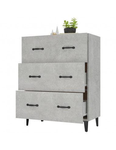 Credenza Grigio Cemento 69,5x34x90 cm in Legno Multistrato