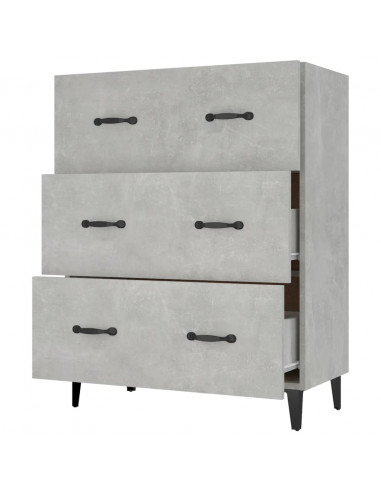 Credenza Grigio Cemento 69,5x34x90 cm in Legno Multistrato