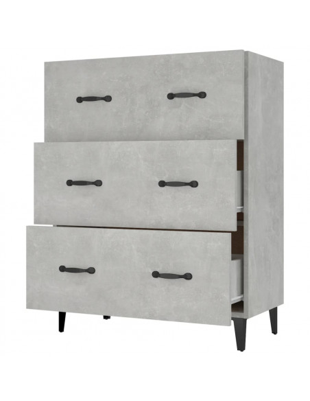 Credenza Grigio Cemento 69,5x34x90 cm in Legno Multistrato