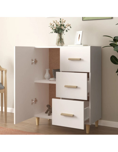 Credenza Bianca 69,5x34x90 cm in Legno Multistrato