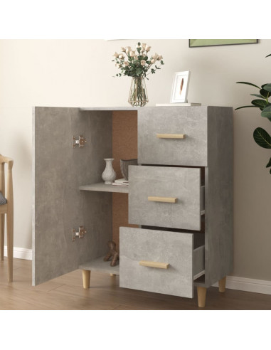 Credenza Grigio Cemento 69,5x34x90 cm in Legno Multistrato