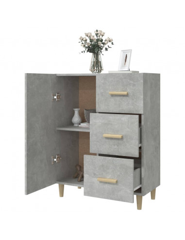 Credenza Grigio Cemento 69,5x34x90 cm in Legno Multistrato