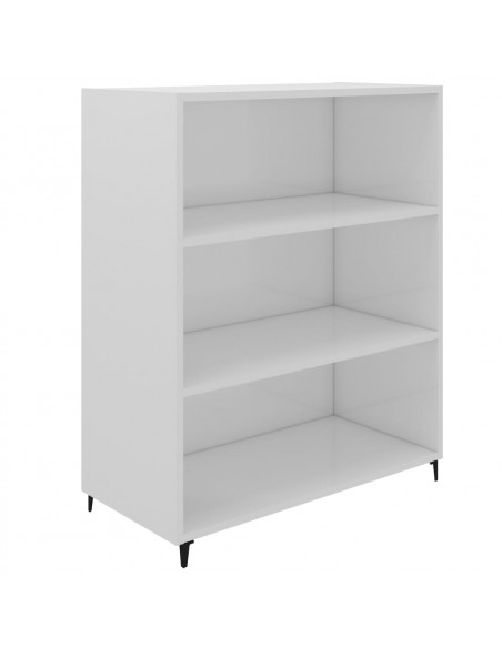 Credenza 69,5x32,5x90 cm Bianco Lucido in Legno Multistrato