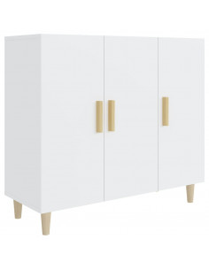 Credenza Bianca 90x34x80 cm in Legno Multistrato 2