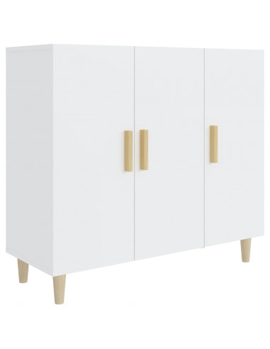 Credenza Bianca 90x34x80 cm in Legno Multistrato