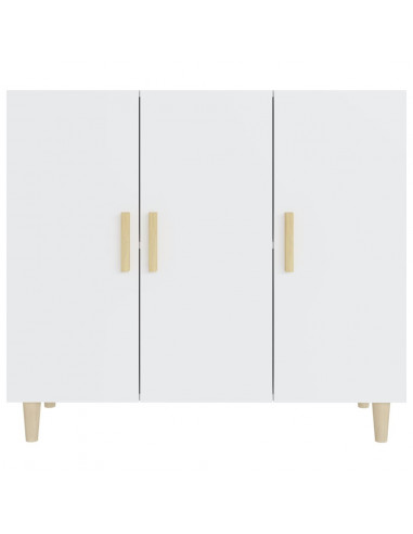 Credenza Bianca 90x34x80 cm in Legno Multistrato