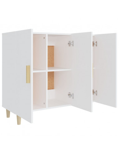 Credenza Bianca 90x34x80 cm in Legno Multistrato