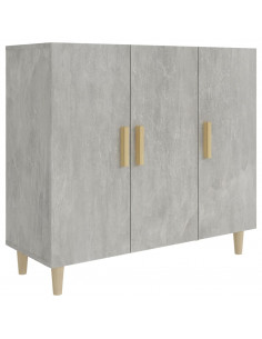 Credenza Grigio Cemento 90x34x80 cm in Legno Multistrato 2
