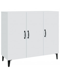 Credenza Bianca 90x34x80 cm in Legno Multistrato 2