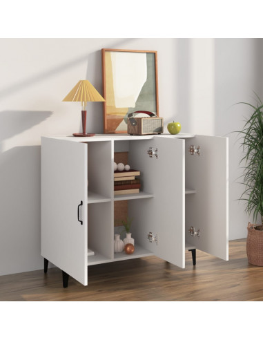 Credenza Bianca 90x34x80 cm in Legno Multistrato