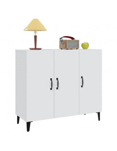 Credenza Bianca 90x34x80 cm in Legno Multistrato
