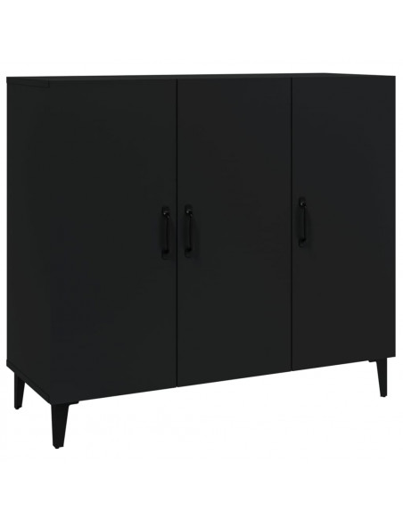 Credenza Nera 90x34x80 cm in Legno Multistrato