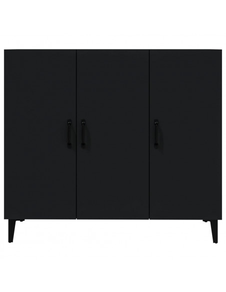 Credenza Nera 90x34x80 cm in Legno Multistrato