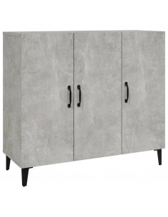 Credenza Grigio Cemento 90x34x80 cm in Legno Multistrato 2