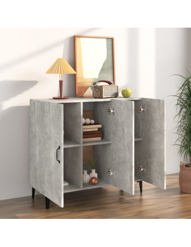 Credenza Grigio Cemento 90x34x80 cm in Legno Multistrato