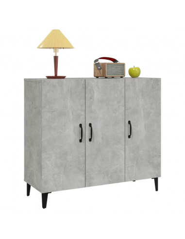 Credenza Grigio Cemento 90x34x80 cm in Legno Multistrato