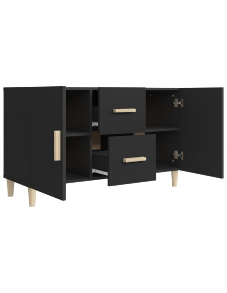 Credenza Nera 100x36x60 cm in Legno Multistrato