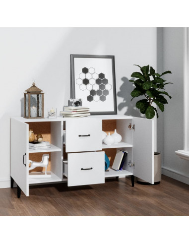 Credenza Bianca 100x36x60 cm in Legno Multistrato