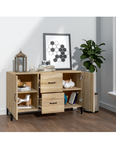 Credenza Rovere Sonoma 100x36x60 cm in Legno Multistrato