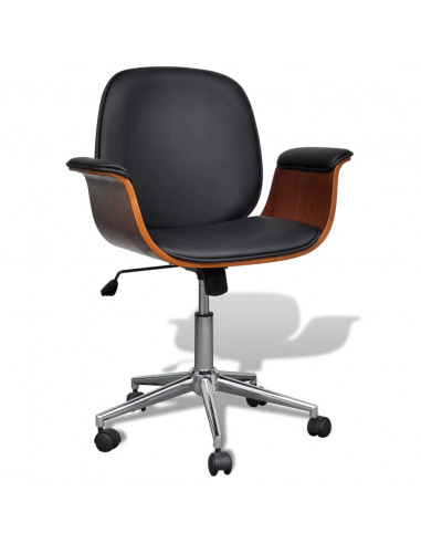 Poltrona Girevole in Legno Piegato e Similpelle