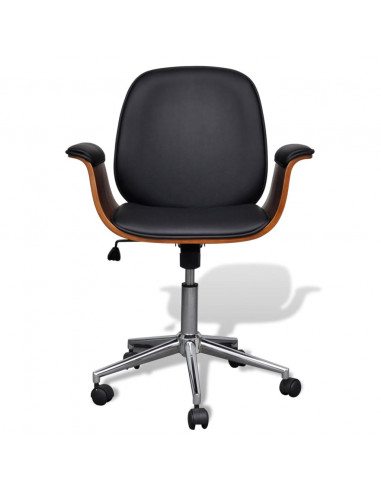 Poltrona Girevole in Legno Piegato e Similpelle