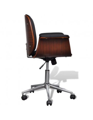 Poltrona Girevole in Legno Piegato e Similpelle