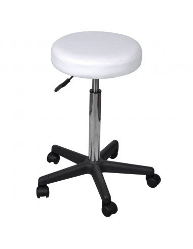 Sgabelli da Ufficio 2 pz Bianchi 35,5x84 cm in Similpelle