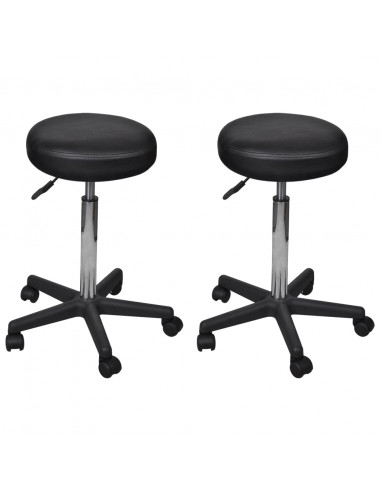 Sgabelli da Ufficio 2 pz Neri 35,5x84 cm in Similpelle