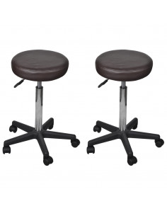 Sgabelli da Ufficio 2 pz Marroni 35,5x84 cm in Similpelle 2