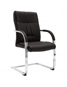 Sedia da Ufficio a Sbalzo Nera in Similpelle 2