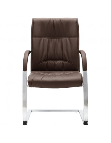 Sedia da Ufficio a Sbalzo Marrone in Similpelle