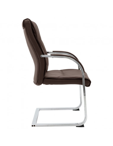 Sedia da Ufficio a Sbalzo Marrone in Similpelle