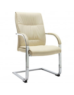 Sedia da Ufficio a Sbalzo Crema in Similpelle 2