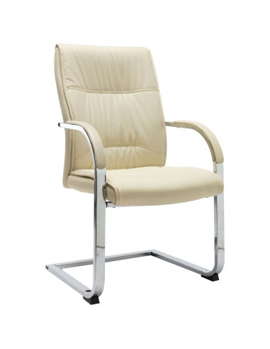 Sedia da Ufficio a Sbalzo Crema in Similpelle