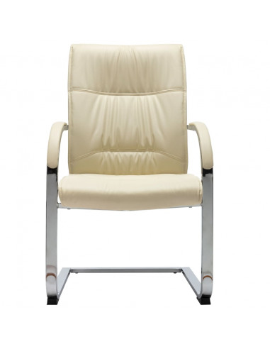 Sedia da Ufficio a Sbalzo Crema in Similpelle