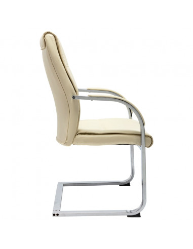 Sedia da Ufficio a Sbalzo Crema in Similpelle