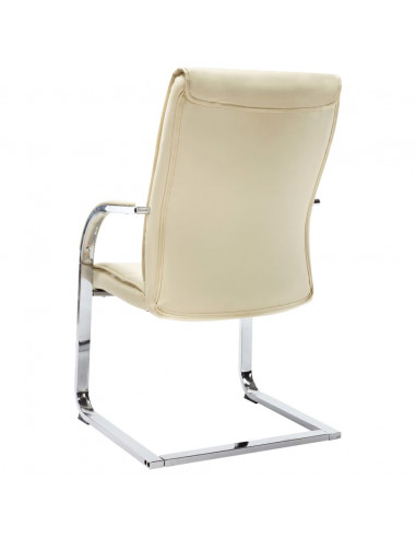 Sedia da Ufficio a Sbalzo Crema in Similpelle