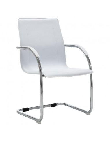 Sedia da Ufficio a Sbalzo Bianca in Similpelle
