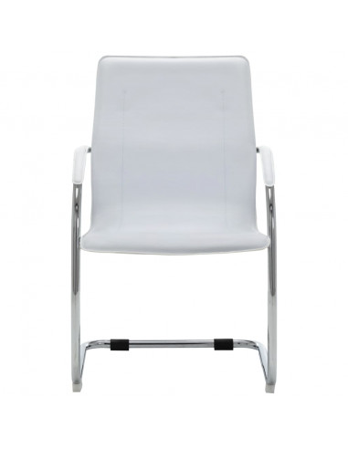 Sedia da Ufficio a Sbalzo Bianca in Similpelle