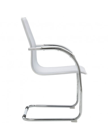 Sedia da Ufficio a Sbalzo Bianca in Similpelle