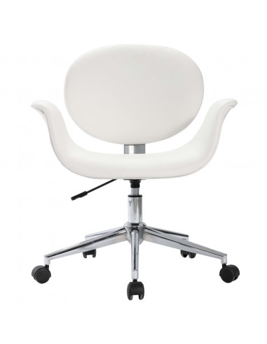 Sedia da Ufficio Girevole Bianca in Similpelle
