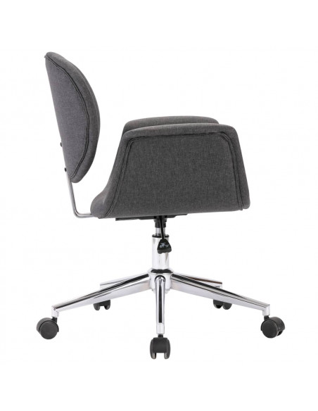 Sedia da Ufficio Girevole Grigia in Tessuto