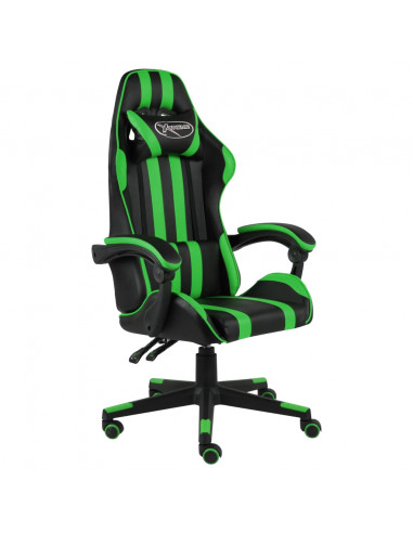 Sedia da Gaming Nero e Verde in Similpelle