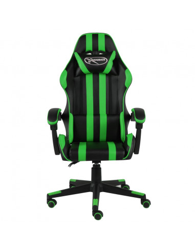 Sedia da Gaming Nero e Verde in Similpelle