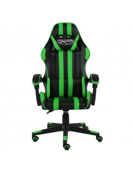 Sedia da Gaming Nero e Verde in Similpelle