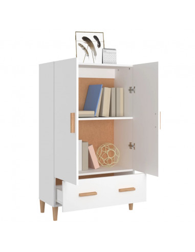 Credenza Bianca 70x31x115 cm in Legno Multistrato